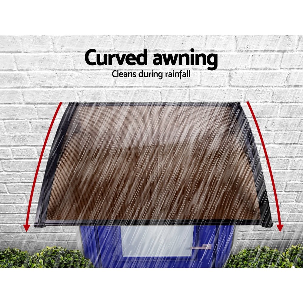 Window Door Awning Outdoor Door Canopy Patio Awning 1mx1.2m DIY Brown - Home & Garden > Shading - Rivercity House & Home Co. (ABN 18 642 972 209) - Affordable Modern Furniture Australia