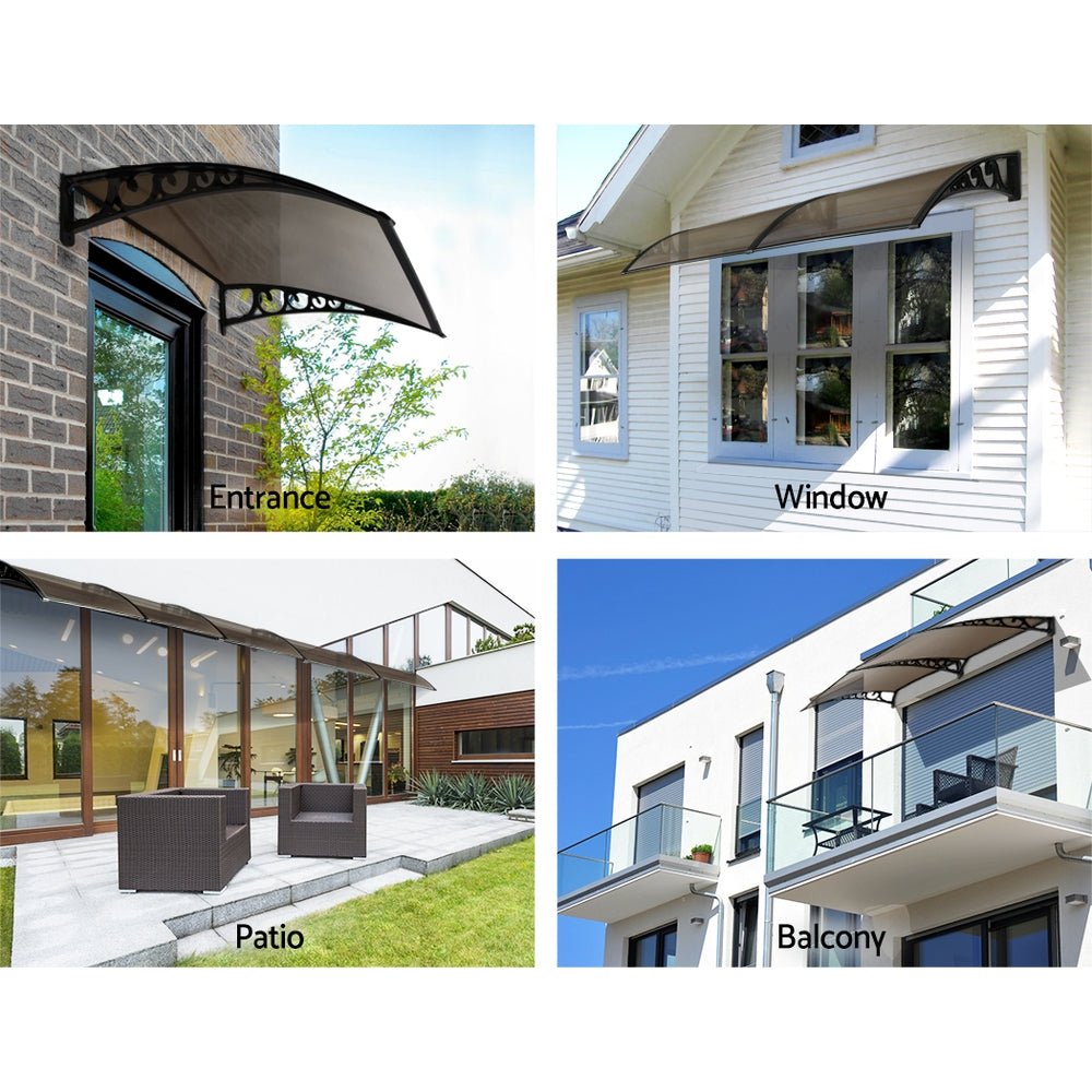 Window Door Awning Outdoor Door Canopy Patio Awning 1mx1.2m DIY Brown - Home & Garden > Shading - Rivercity House & Home Co. (ABN 18 642 972 209) - Affordable Modern Furniture Australia