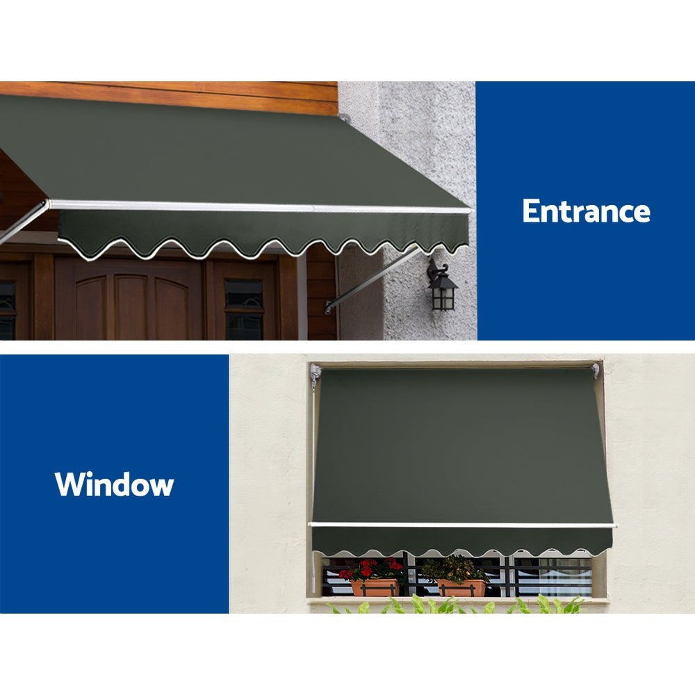 Window Fixed Pivot Arm Awning Outdoor Blinds Retractable Patio 2.4X2.1M - Home & Garden > Shading - Rivercity House & Home Co. (ABN 18 642 972 209) - Affordable Modern Furniture Australia