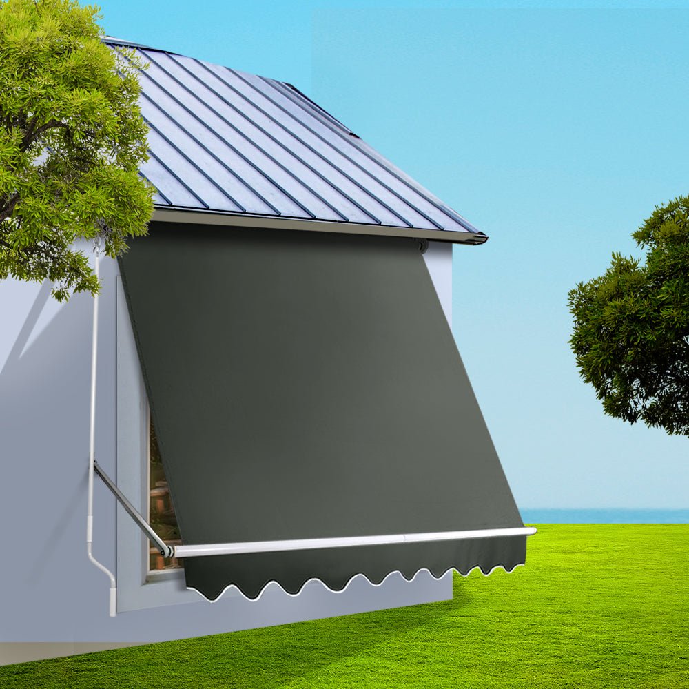 Window Fixed Pivot Arm Awning Outdoor Blinds Retractable Patio 2.4X2.1M - Home & Garden > Shading - Rivercity House & Home Co. (ABN 18 642 972 209) - Affordable Modern Furniture Australia