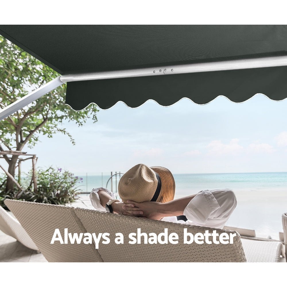 Window Fixed Pivot Arm Awning Outdoor Blinds Retractable Patio 2.4X2.1M - Home & Garden > Shading - Rivercity House & Home Co. (ABN 18 642 972 209) - Affordable Modern Furniture Australia