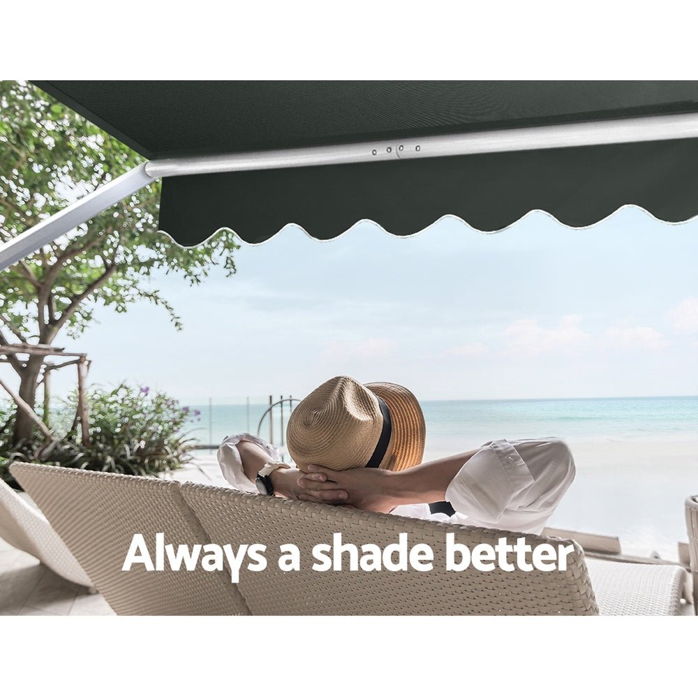 Window Fixed Pivot Arm Awning Patio Outdoor Blinds Retractable 2.8X2.1M - Home & Garden > Shading - Rivercity House & Home Co. (ABN 18 642 972 209) - Affordable Modern Furniture Australia