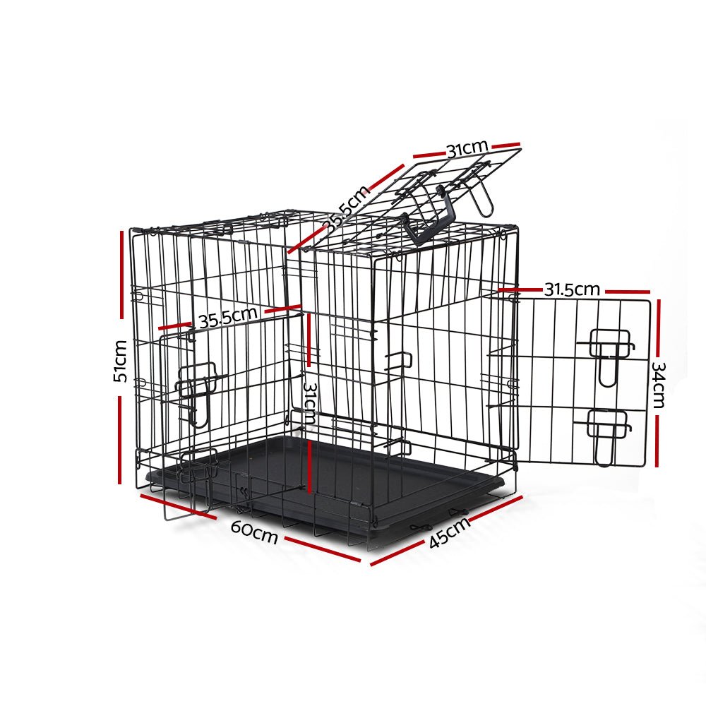 Dog Cage 24inch Pet Cage - Black - Pet Care > Dog Supplies - Rivercity House & Home Co. (ABN 18 642 972 209) - Affordable Modern Furniture Australia