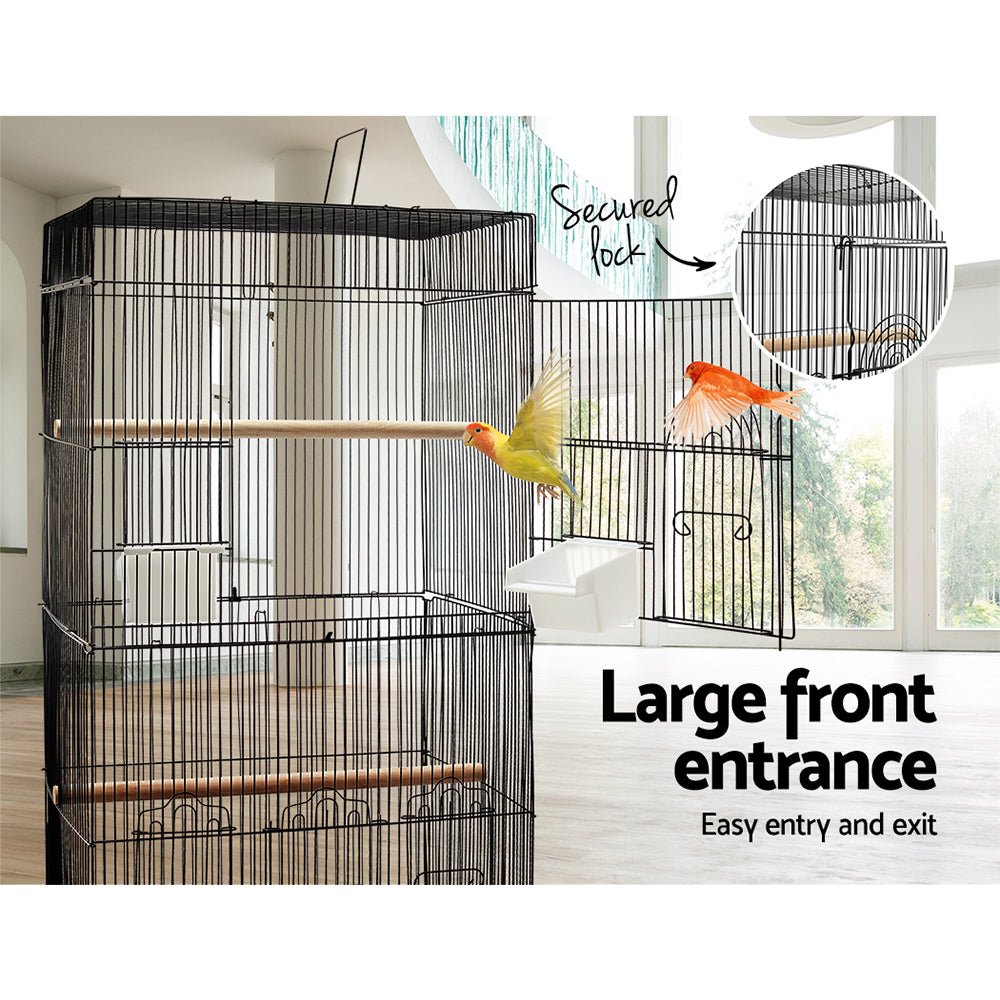 Medium Bird Cage with Perch - Black - Pet Care > Bird - Rivercity House & Home Co. (ABN 18 642 972 209) - Affordable Modern Furniture Australia