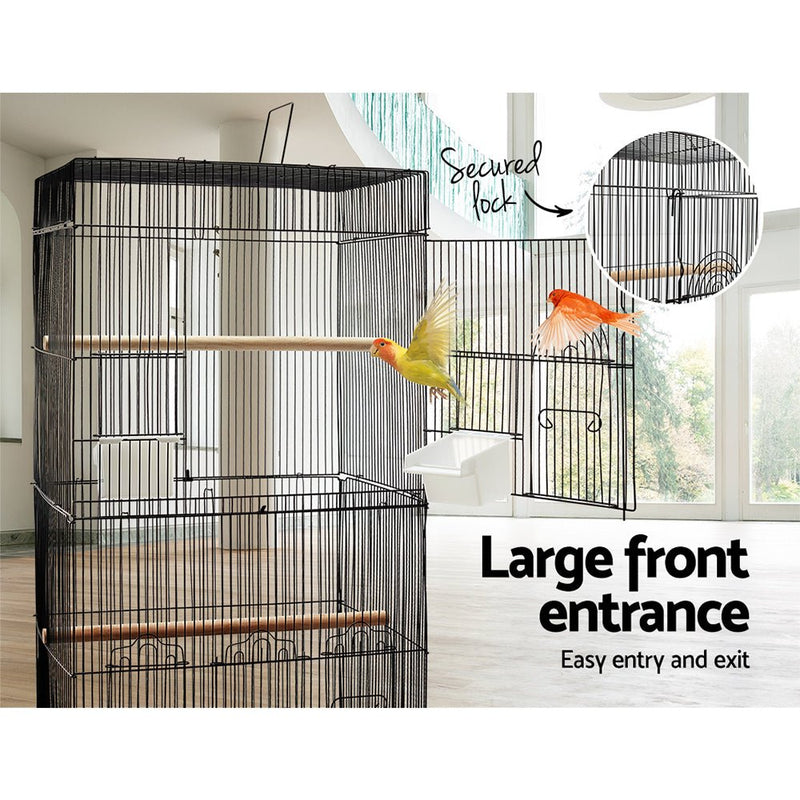 Medium Bird Cage with Perch - Black - Pet Care > Bird - Rivercity House & Home Co. (ABN 18 642 972 209) - Affordable Modern Furniture Australia