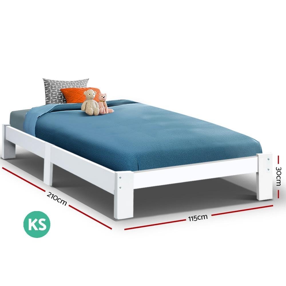 King Single Package | Fairy Wooden Bed Frame White & Bonita Euro Top Mattress (Medium Firm) - Rivercity House & Home Co. (ABN 18 642 972 209) - Affordable Modern Furniture Australia