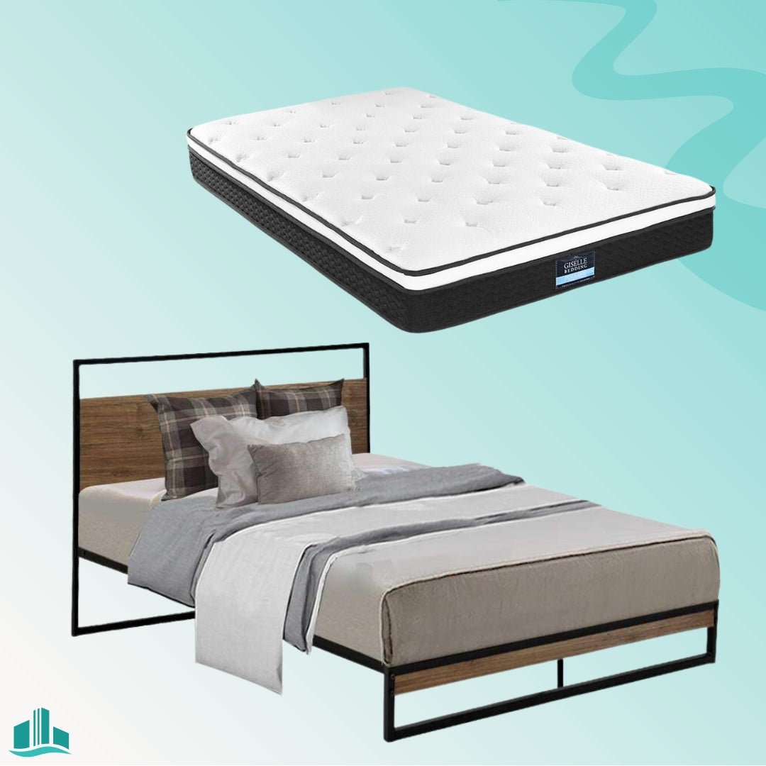 King Single Package | Stockton Bed Frame & Bonita Euro Top Mattress (Medium Firm) - Furniture > Bedroom - Rivercity House & Home Co. (ABN 18 642 972 209) - Affordable Modern Furniture Australia