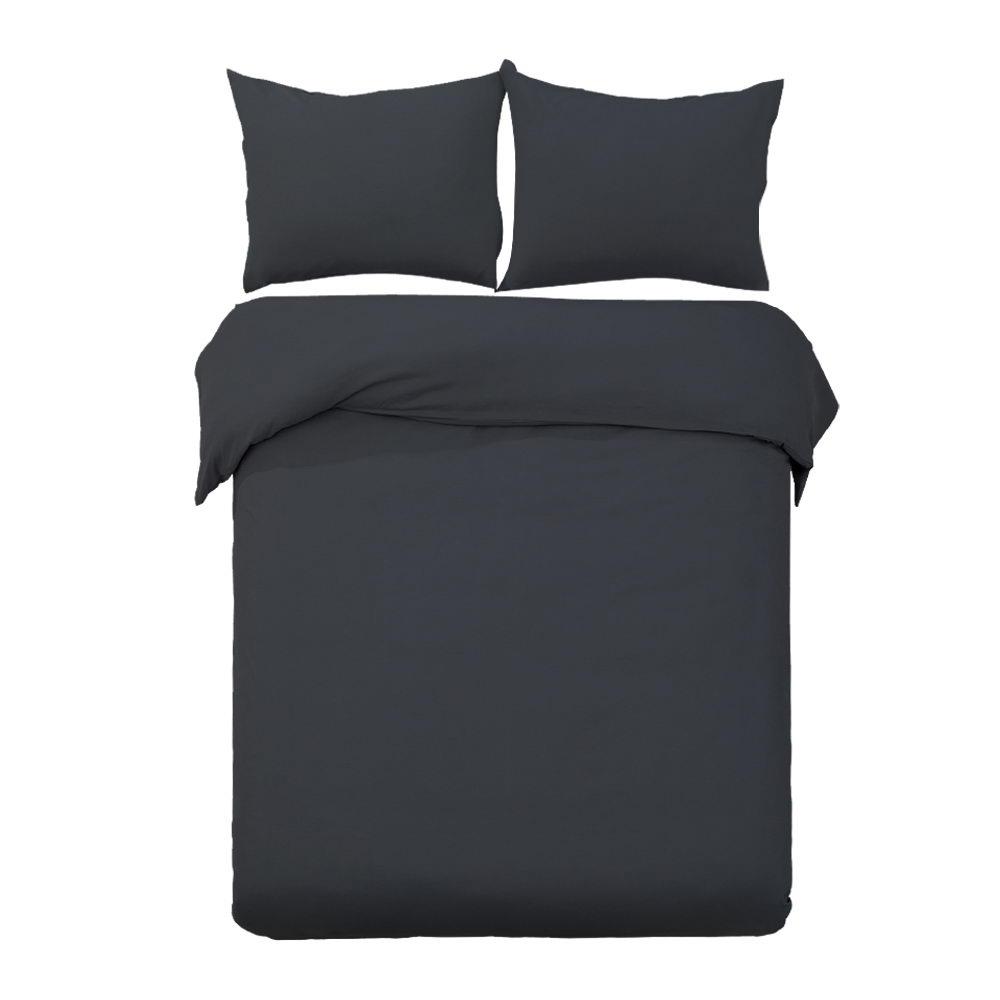 King Size Classic Quilt Cover Set - Black - Rivercity House & Home Co. (ABN 18 642 972 209) - Affordable Modern Furniture Australia
