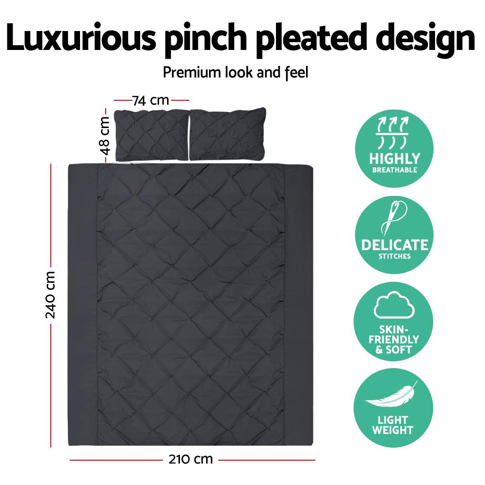 King Size Quilt Cover Set - Black - Rivercity House & Home Co. (ABN 18 642 972 209) - Affordable Modern Furniture Australia