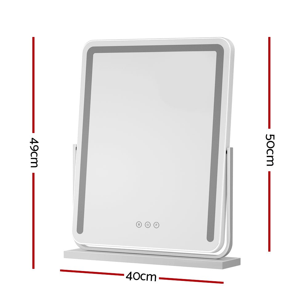 Makeup Mirror with Lights Hollywood Vanity LED Mirrors White 40X50CM - Health & Beauty > Makeup Mirrors - Rivercity House & Home Co. (ABN 18 642 972 209) - Affordable Modern Furniture Australia