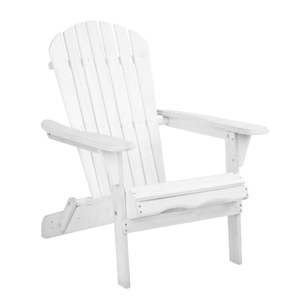 Outdoor Adirondack Style Chair (White) - Rivercity House & Home Co. (ABN 18 642 972 209) - Affordable Modern Furniture Australia
