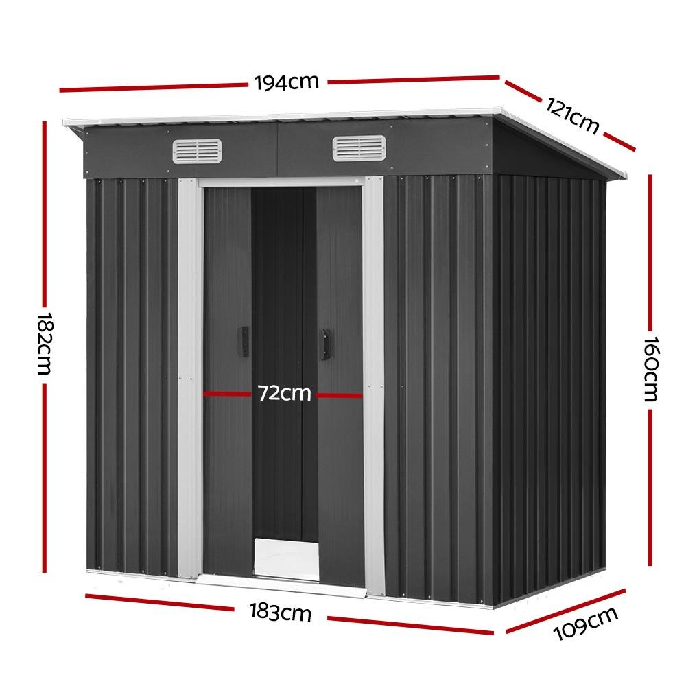 Outdoor Garden Shed 1.94 x 1.21M - Rivercity House & Home Co. (ABN 18 642 972 209) - Affordable Modern Furniture Australia