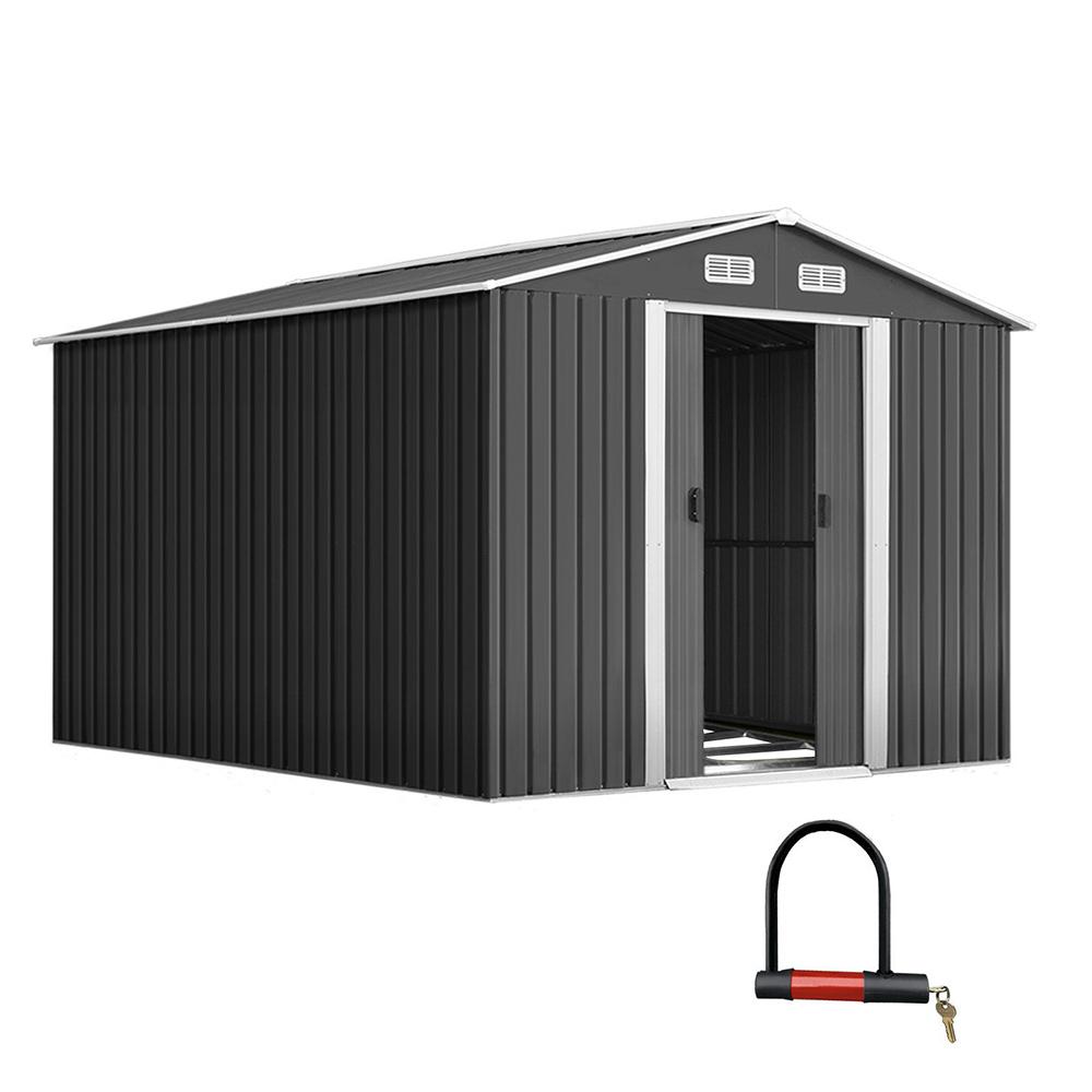 Outdoor Garden Shed 2.6 x 3.89 x 2.02M with Base - Rivercity House & Home Co. (ABN 18 642 972 209) - Affordable Modern Furniture Australia