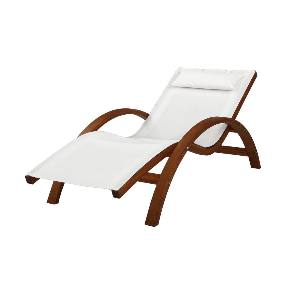 Outdoor Wooden Sun Lounge - Home & Garden > Garden Furniture - Rivercity House & Home Co. (ABN 18 642 972 209) - Affordable Modern Furniture Australia