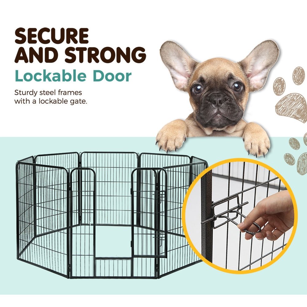 Pet Playpen Dog Playpen 40" 8 Panel Puppy Enclosure Fence Cage - Pet Care > Dog Supplies - Rivercity House & Home Co. (ABN 18 642 972 209) - Affordable Modern Furniture Australia