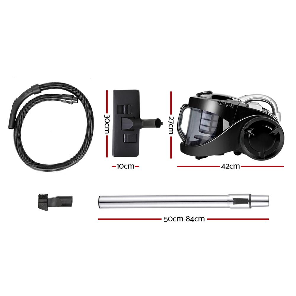 Premium Vacuum Cleaner Bagless Cyclone Cyclonic Vac Home Office Car 2200W Black - Rivercity House & Home Co. (ABN 18 642 972 209) - Affordable Modern Furniture Australia