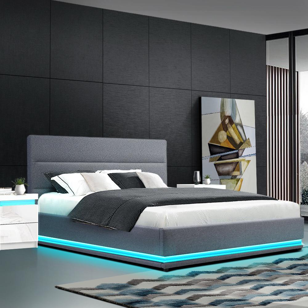 Queen Package | Henley LED Storage Bed Grey & Bonita Euro Top Mattress (Medium Firm) - Furniture > Bedroom - Rivercity House & Home Co. (ABN 18 642 972 209) - Affordable Modern Furniture Australia