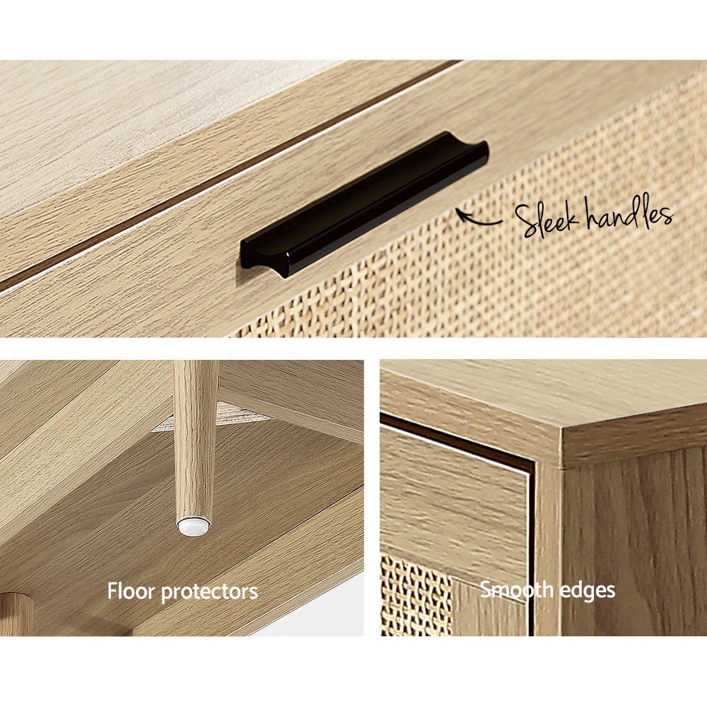 Rattan Living Package | 180CM TV Cabinet, Console Table with Drawers & Buffet Sideboard Cabinet - Furniture > Bedroom - Rivercity House & Home Co. (ABN 18 642 972 209) - Affordable Modern Furniture Australia