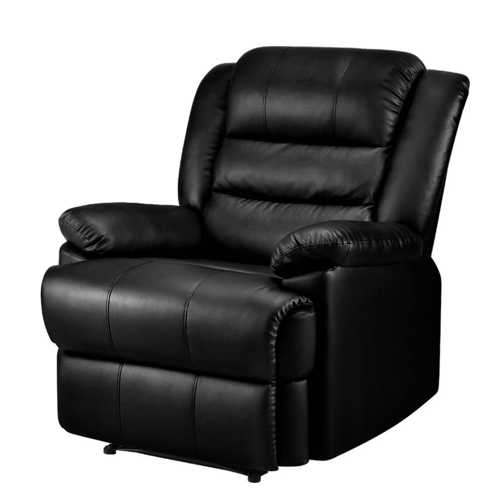 Luxury Recliner Armchair Black - Furniture > Living Room - Rivercity House & Home Co. (ABN 18 642 972 209) - Affordable Modern Furniture Australia