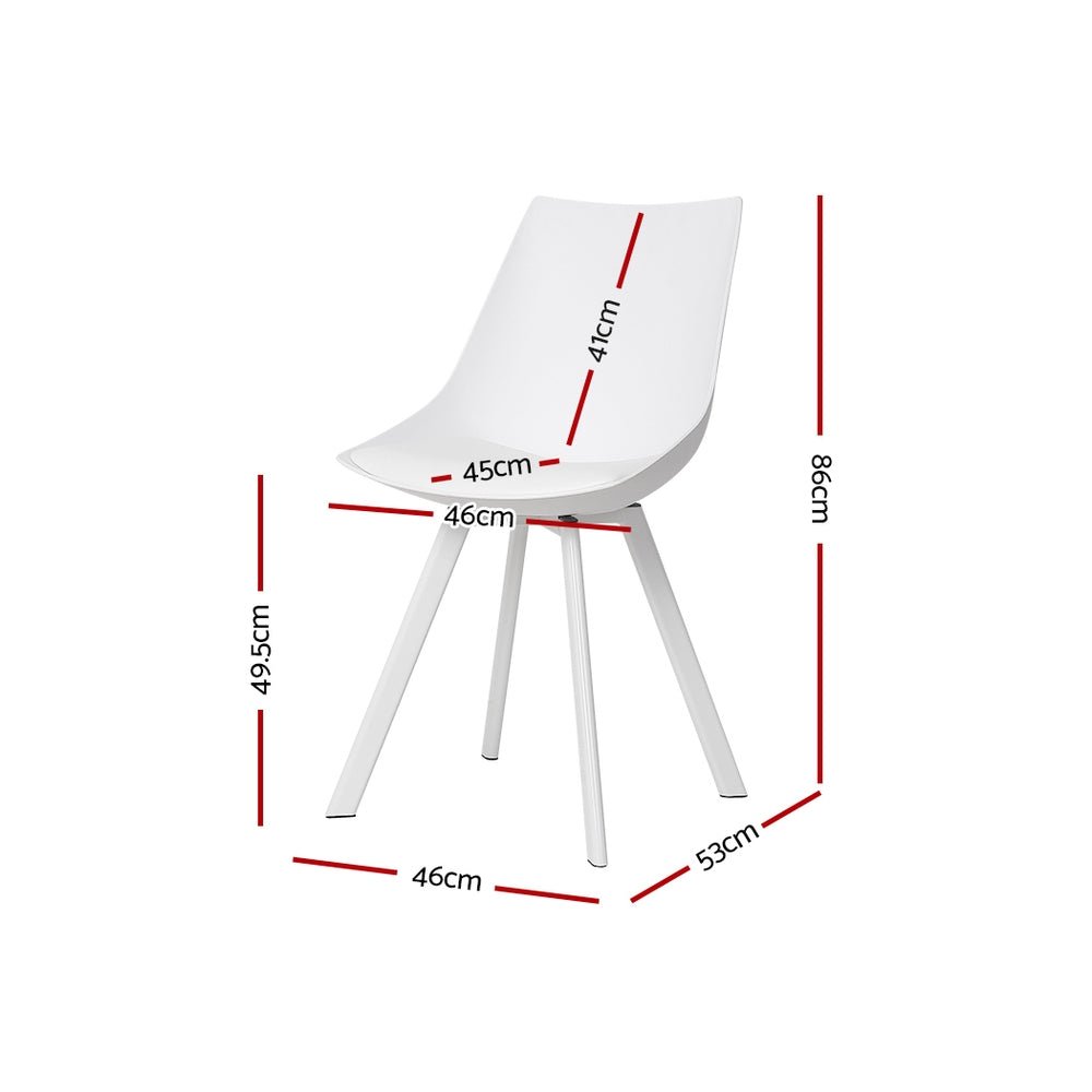 Set of 2 Lyla Dining Chairs with Padded Seat - White - Furniture > Living Room - Rivercity House & Home Co. (ABN 18 642 972 209) - Affordable Modern Furniture Australia