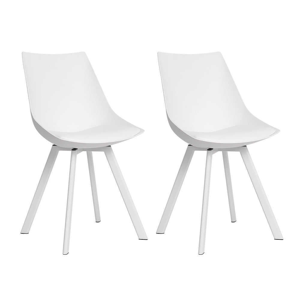Set of 2 Lyla Dining Chairs with Padded Seat - White - Furniture > Living Room - Rivercity House & Home Co. (ABN 18 642 972 209) - Affordable Modern Furniture Australia