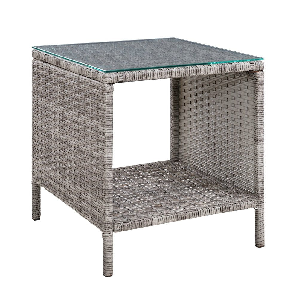 Outdoor Wicker Side Table Grey - Furniture > Outdoor - Rivercity House & Home Co. (ABN 18 642 972 209) - Affordable Modern Furniture Australia