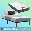 Single Package | Ted Metal Bed & Alzbeta Bonnell Spring Mattress (Medium Firm)