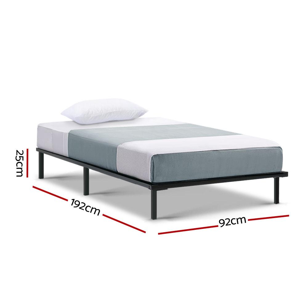 Single Package | Ted Metal Bed & Alzbeta Bonnell Spring Mattress (Medium Firm) - Furniture > Bedroom - Rivercity House & Home Co. (ABN 18 642 972 209) - Affordable Modern Furniture Australia