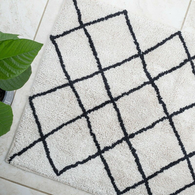 Soft Cotton Bath Rug Tufted Jacquard Design - Home & Garden > Rugs - Rivercity House & Home Co. (ABN 18 642 972 209) - Affordable Modern Furniture Australia