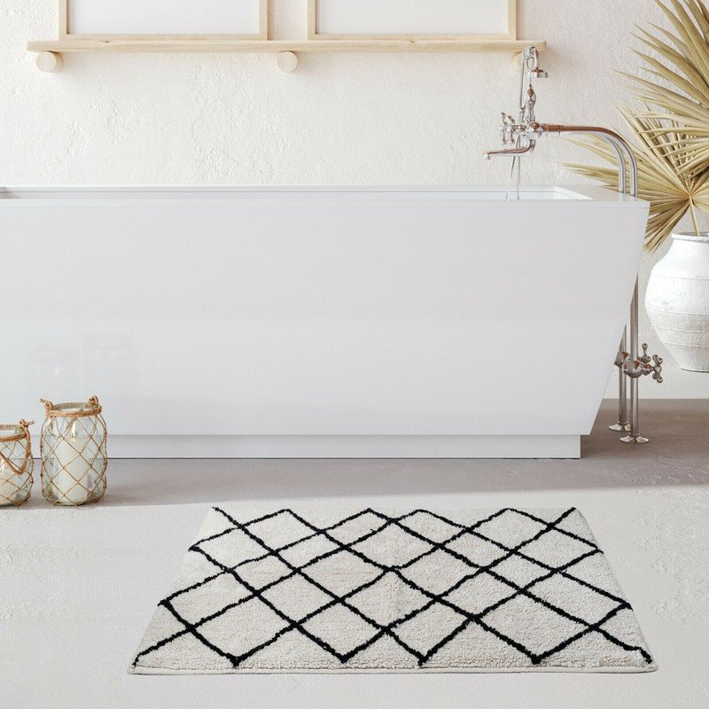 Soft Cotton Bath Rug Tufted Jacquard Design - Home & Garden > Rugs - Rivercity House & Home Co. (ABN 18 642 972 209) - Affordable Modern Furniture Australia