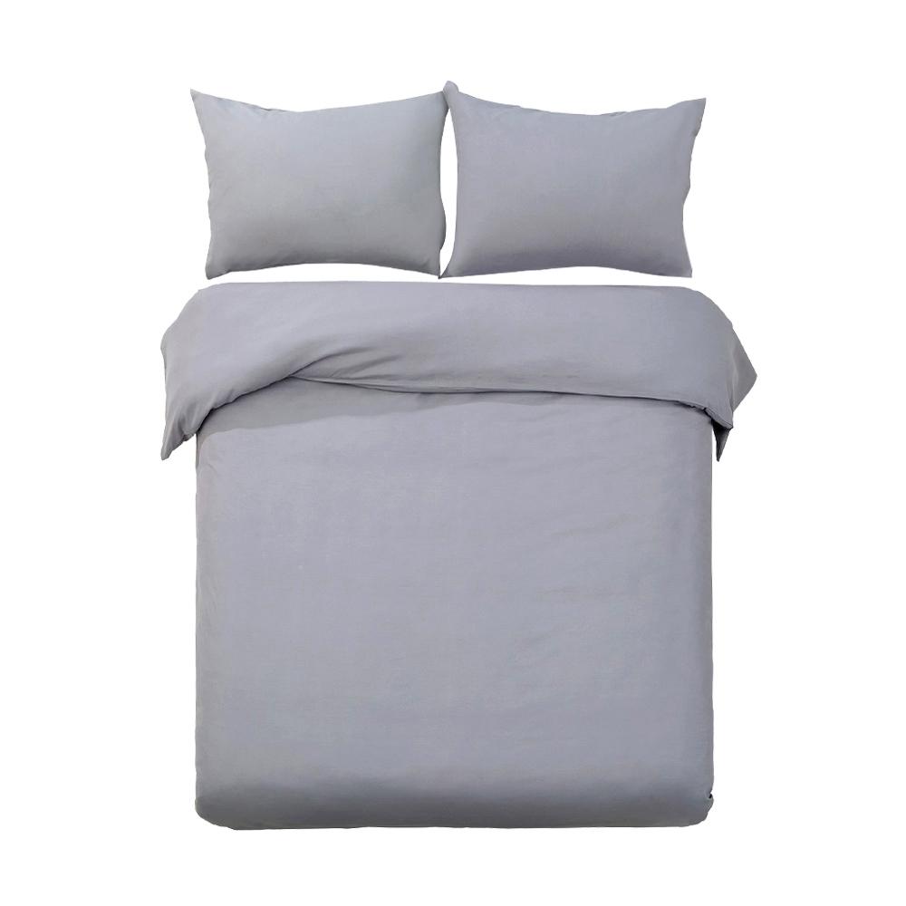 Super King Size Classic Quilt Cover Set - Grey - Home & Garden > Bedding - Rivercity House & Home Co. (ABN 18 642 972 209) - Affordable Modern Furniture Australia