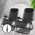 Zero Gravity Reclining Chairs Black (Twin Pack)